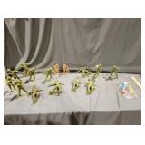 Mix brand vintage large 6-in army guys 5 in and