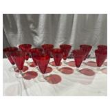 (12)Morgantown Monroe Red Tumbler Glasses