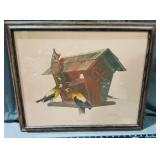 Evening grosbeak gallery print by Ray harm hand