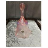 Fenton Pink iridescent  Glass Bell 7 x  4.25 in