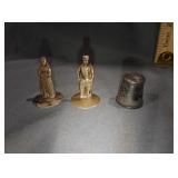 Vintage sterling silver man and woman and thimble