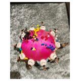 Vintage Asian themed pin cushion and monkey face