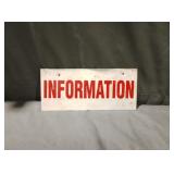 8 x 3.5 in double-sided metal sign, (information)
