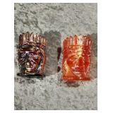 St Clair Indian Chief toothpick holders amethyst
