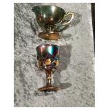 Northwood watermelon carnival glass cream &  st