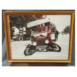 23.5 in x 19 in framed Ford car wreck print