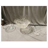 Three please glass punch bowl Pyrex pie dish