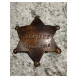 Virginia City deputy Nevada territory brass badge