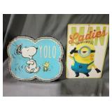 Metal signs 10 x 11 in ,  Snoopy and Woodstock 12