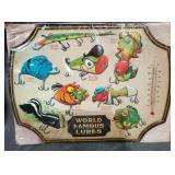 14 x 10.5 in world famous lures metal sign &