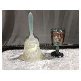 Joe Sinclair amethyst wine glass carnival Glass &