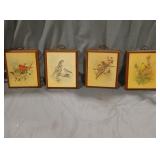 4 vintage  F . Massa Bird prints