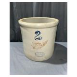 2 Gallon Red wing crock Crack down the Back