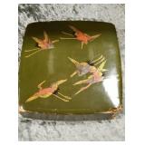 Antique Japanese lacquer box featuring beautiful