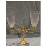 Brass and glass globe fancy candle stick