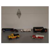 5 toy truck lot 3 semi truck and trailer Tootsie