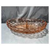 Pink Depression Glass Fostoria Divided Glass
