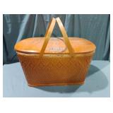 Red man mfg co hand woven picnic basket , and