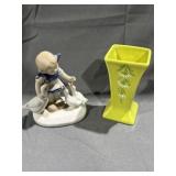 G.H & Co. Porcelain Figurine & Vallona Starr Vase