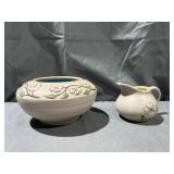 Pigeon Forge DogWood Pottery Pitcher & Bowl