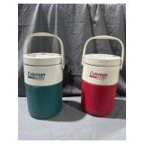 (2) Coleman PolyLite 1 Green & Red