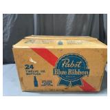 Pabst Blue Ribbon Cardboard Beer Box & Bottles