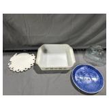 Fire King Casserole Dish, Frosted Handled Bowl, &