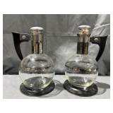 (2) Art Deco Carafes Coffee Pots W/ Coasters