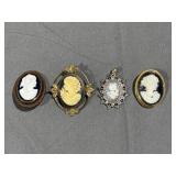(4) Carved Cameos Pendants