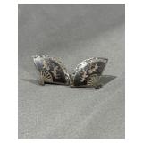 .925 Sterling Silver Niello Screw-Back
