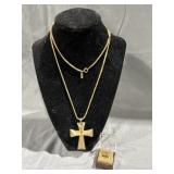 ï¿½76 Avon Cross Necklace & Steelcase 25 Year Pin