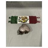 Sliver Heart Shaped Locket & Beaded Bracelet