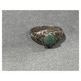 .925 Sterling Silver Turquoise Stone Ring- Size 5