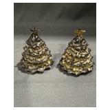 Silver Christmas Tree Salt & Pepper Shakers