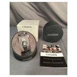 Citizen Stainless Steel Black Face Watch -New