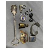 Mini Harmonica, Navy Pins, Rings, Pewter bracelet