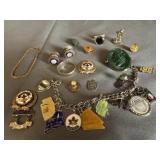 Charm Bracelet, Pins, Cuff Links, Broach & More