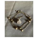 .925 Sterling Bracelet & Sterling Stag Head Tie