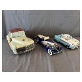 (3) Porcelain China Cars Ezra brooks