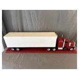 40" Red Wooden Tractor Trailer w/ Display Base