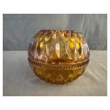 Indiana Glass Amber Fairy Lamp "Stars &