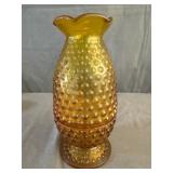 Kanawha Glass Amber Hobnail Fairy Lamp*No Chips