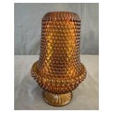 Indiana Glass Amber Hobnail Fairy Lamp*No chips
