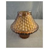Indiana Glass Amber Fairy Lamp "Honeycomb"
