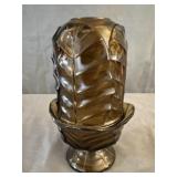 Viking Glass Cabbage Leaf Fairy Lamp*No Chips