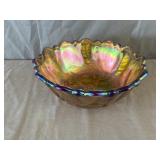 Indiana Glass Company Wild Rose Carnival Bowl