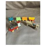 Japanese Wooden Miniature Train Candle Holders