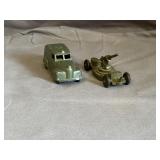 Tootsie Toy Army Cannon Truck & Ambulance