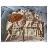 Vinatge Girl Scouts USA Dress, Hat, Travel Pouch