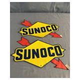 (2) Vintage Sticker Decal Sunoco Gas Station